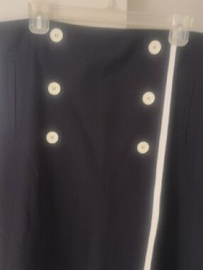 Talbots Navy Skirt with Cream Trim